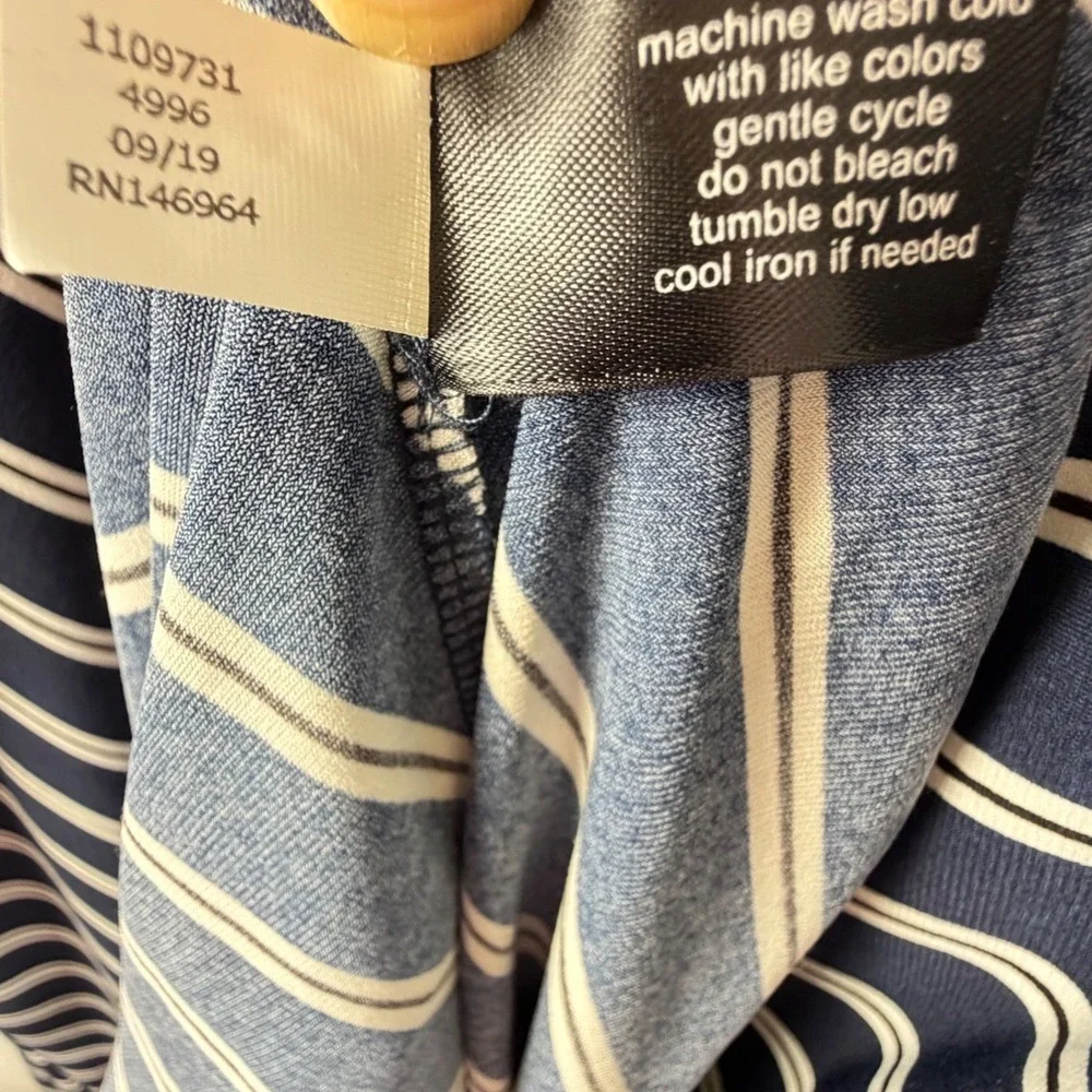 Lane Bryant Blue White Striped Faux‎ Wrap Maxi Dress Womens 18/20 Short Sleeve